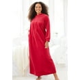 thumbnail image 4 of Only Necessities Plus Size Smocked Velour Long Robe, 4 of 5
