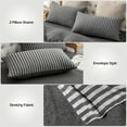 thumbnail image 6 of PURE ERA Jersey Knit 100% Cotton Striped Duvet Cover Set King Size Reversible Ultra Soft 3 Pc Bedding Charcoal Black Grey, 6 of 8