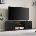 thumbnail image 5 of Medford 68" TV Console Table for TVs up to 75", Media Console Table Entertainment Center with RGB LED Lights and 2 Storage Cabinets, Black, 5 of 6