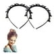 thumbnail image 1 of Diadema tejida calada de varias capas con doble capa para el cabello, con pinza para el flequillo y cinta para el cabello. Diadema de malla roja., 1 of 4