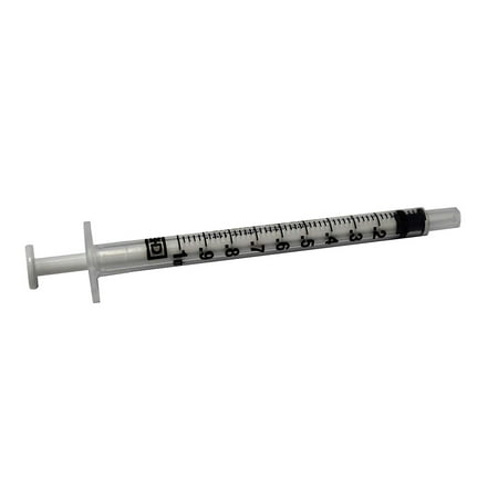 Male Luer Slip - Authentic Becton-Dickinson BD 1ml Clear Tip Cap Luer Slip Oral Medication Dispensing Syringes 50/Bag, Features a barrel and plunger rod, plunger tip, easy to read.., By Becton Dickinson