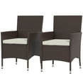 thumbnail image 2 of Outsunny 2 PCS Rattan Wicker Dining Chairs with Cushions and Anti-Slip Foot, Patio Stackable Chairs Set for Backyard, Garden, Lawn, Dark Coffee, 2 of 9