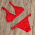 thumbnail image 5 of Finelylove Bikini Sets For Women Push-Up Bandeau Bra Style Bikini Red S, 5 of 8