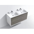 thumbnail image 4 of KubeBath DeLusso 48" Double Sink  Ash Gray Wall Mount Modern Bathroom Vanity, 4 of 5