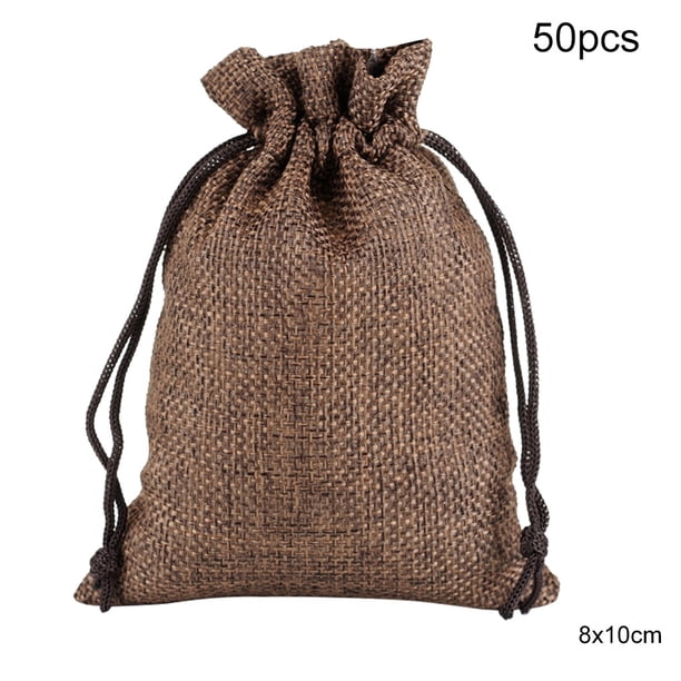 Advancent 50 Uds. Bolsa de lino con cordón organizador de joyas bolsa de almacenamiento de té portátil para el hogar Almacenamiento y organización del hogar F 8x10cm Advancent HA5722-16