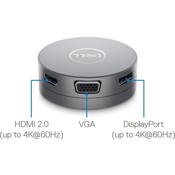 Dell, USB-C Multiport Adapter, 7-in-1, 4K, 90W Pass-Through