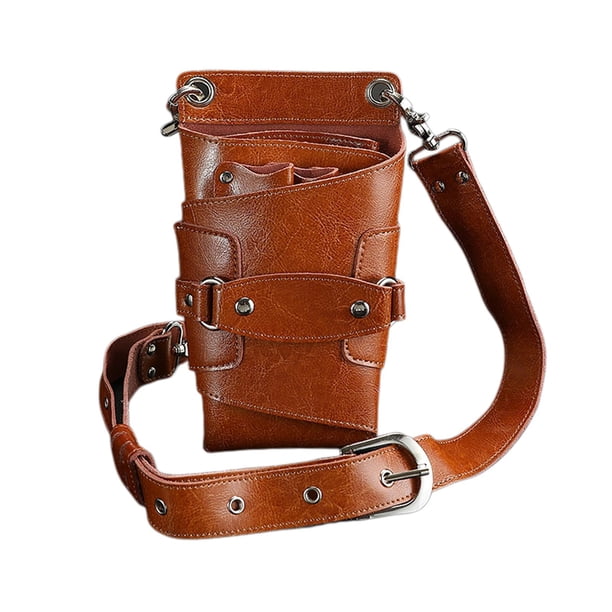 Bolsa para tijeras, cinturón desmontable para cortapelos, peines, brochas de maquillaje Marrón Yuyangstore Riñonera con peine para el pelo