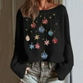 thumbnail image 2 of Oksale Sparkly Christams Sweaters Pullover for Women Trendy Boat Neck Xmas Sweater Soft Comfortable Tunic Tops for Holiday Black S, 2 of 6