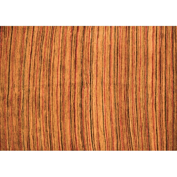 Ahgly Company Indoor Rectangle Abstract Orange Modern Area Rugs, 3' x 5'