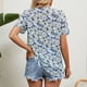 thumbnail image 4 of Camisetas De Mujer Camisetas casuales con costuras de encaje Camisetas con estampado floral de verano para el trabajo (Azul XXL) Cgtredaw Para estrenar, 4 of 7