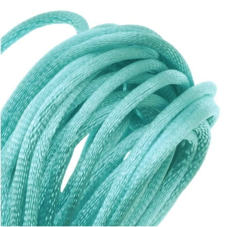 Rayon Satin Rattail 1mm Cord - Knot & Braid - Aqua Blue (6