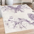 thumbnail image 1 of Spring Decorative Rug, Butterfly with Floral Mandala Pattern Bohemian Design with Butterfly Wings, Quality Carpet for Bedroom Dorm and Living Room, 6 Sizes, Purple White, by Ambesonne, 1 of 4