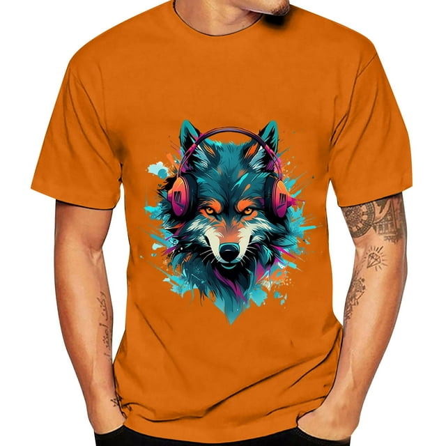 WEAIXIMIUNG Chemises pour Hommes Lot 3TG T-Shirt pour Homme Col Rond Manche Courte Imprimé Animal Art de Rue Chemise de Sport