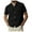 Black, variant on TAIAOJING Mens Shirts Solid Pocket Single Cotton Linen Short Sleeve Blouse Black L