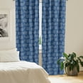 thumbnail image 2 of Ambesonne Blue White Curtains, Spotted Squares, Pair of 28"x63", Navy Blue and White, 2 of 5