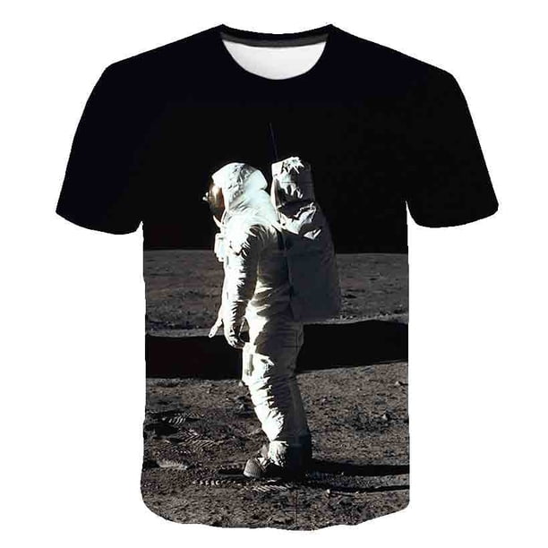 Camisetas de astronauta para niños, disfraces, camisetas de verano para niños y niñas, camisetas de 1 a 14 años con estampado 3D de dibujos animados de astronauta, ropa informal 13T Gao Jinjia LED