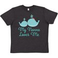 thumbnail image 3 of Inktastic Nanna Loves Me Grandchild Whale Youth T-Shirt, 3 of 5
