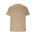 thumbnail image 6 of UVEASISHA Short Sleeve Tee Shirts for Men Solid Color Textured T-Shirt Summer Casual Loose Crewneck Pullover Cozy Base Layer Tshirt Khaki L, 6 of 8
