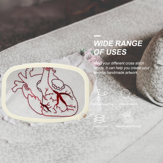 WEUVEB 2Ud White Plastic Needlework Hoops for DIY Embroidery and Creative Crafting Decor