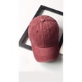 thumbnail image 5 of Gorra de béisbol unisex vintage lavada desgastada sarga ajustable sombrero rojo vino original clásico de perfil bajo sombreros de algodón sin construir, 5 of 5