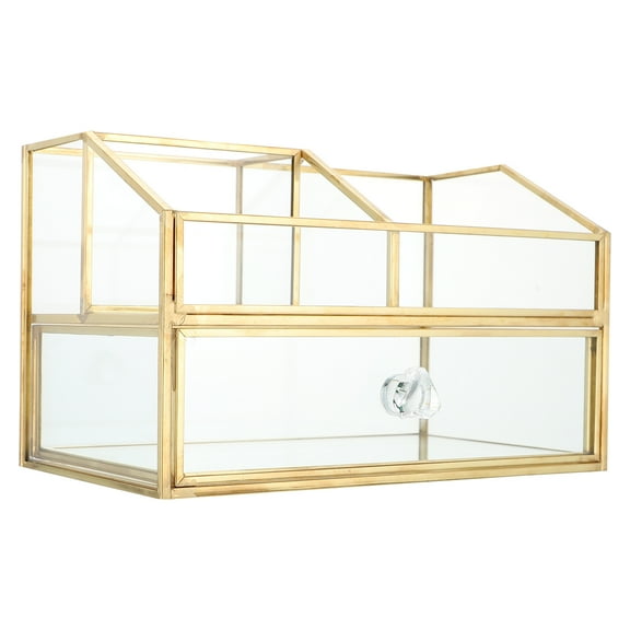 Drawer Double Storage Desktop Container Cosmetics Case Easy to Clean Storage Box Storage Case Makeup Organizer