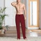 thumbnail image 2 of Balery Burgundy Floral Pantalones de pijama para hombre, pijama ultraligero, pantalón de descanso-Medium, 2 of 6
