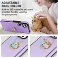 thumbnail image 4 of Nalacover for Samsung A54 5G Wallet with Card Holder Slot, 360°Rotation Ring Holder Kickstand Cover for Men Women Protective Premium PU Leather Shockproof Cover for Samsung Galaxy A54 5G, Purple, 4 of 9