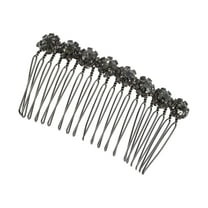 1 Pc Women Comfortable Portable Hair Comb Insertion Tool for Wavy Hair Black Alloy