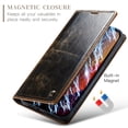 thumbnail image 4 of SaniMore for iPhone 15 Pro (6.1" 2023) Case, PU Leather Auto-magnet Full Protection Flip Kickstand Card & Cash Slots, Retro Shockproof Anti-fall Wallet Business Shell, Brown, 4 of 9