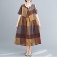 thumbnail image 4 of Ropa de verano 2022 para mujer, vestidos holgados de lino y algodón con cuello redondo estilo japonés informal, 4 of 5