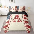 thumbnail image 2 of jejeloiu Baseball Games 7-Piece Twin Bedding Sets,Letter A Monogrammed Bedding Comforter Set For Boys Kids Reversible, 2 of 8