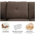 thumbnail image 3 of Caberryne Fabric Sectional Sofa for Living Room Furniture Set, L-Shape Sofa Sectional Couch with Hidden Table for Living Room/Office/Small Space/Apartment(A-Gray), 3 of 5