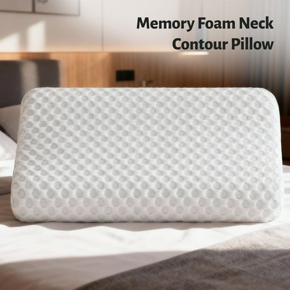 Cervical Memory Foam Pillow for Sleeping and Neck and Shoulder Pain Relief,Orthopedic Contour Bed Pillow for Side,Back, Stomach Sleepers,Removable and Washable Cover,it features an ergonomic design