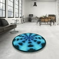 thumbnail image 3 of Ahgly Company Indoor Square Patterned Deep Teal Green Area Rugs, 5' Square, 3 of 6