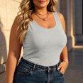 thumbnail image 4 of Zormilly Plus Size Tank Tops for Women Sleeveless Scoop Neck Tank Tops Slim Fit Casual Soft Top, L-5XL, 4 of 7