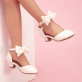 thumbnail image 3 of Fozruso Girls Pumps Shoes,Sizes 1.5 Little Kid,Girls Summer Dress Shoes With Adjustable Bow Straps Lightweight Party Shoes, 3 of 7