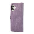 thumbnail image 2 of Allytechgroup Wallet Case for iPhone 16 Plus, [9 Card Slots] [Zipper Pocket] Luxury PU Leather Kickstand Magnetic Clasp Cover with Shoulder Strap & Hand Strap, Shockproof Anti-Fall Case, Purple, 2 of 10