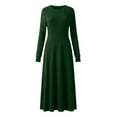 thumbnail image 6 of Fmbrln Womens Knitted Sweater Dress Long Sleeve Crew Neck Midi Dress Fall Winter Fashion Casual Loose Solid Long A-Line Dress, 6 of 7