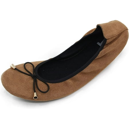 

Suede Foldable Ballet Flat Shoes for Women Comfortable Women\‘s Flats Black or Colored