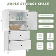thumbnail image 3 of EUROCO Bathroom Floor Storage Cabinet,Bathroom Storage Unit,Freestanding Cabinet with 2 Drawers and 2 Doors,Adjustable Shelf,11.8 x 23.6 x 43.3 Inches,White, 3 of 7
