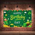 thumbnail image 5 of Green Themed Happy Birthday Banner with Leprechaun Clover Gold Elements Party Decoration Backdrop for Birthday Party Celebrations Photography Props Decorations, 5 of 8