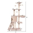 thumbnail image 2 of Patiojoy 56-in Pet Cat Activity Tree Kitten Climbing Tower with Condo & hammock Beige, 2 of 5
