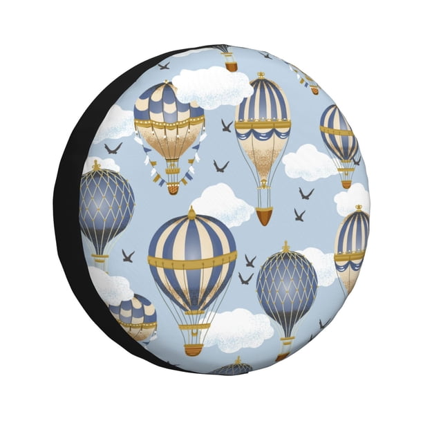 Fotbe Balloon Vintage Funda de Llanta de Repuesto con Estampado, Engrosada, Ajuste Universal para Jeep, Remolque, RV, SUV, Camión-14 inch