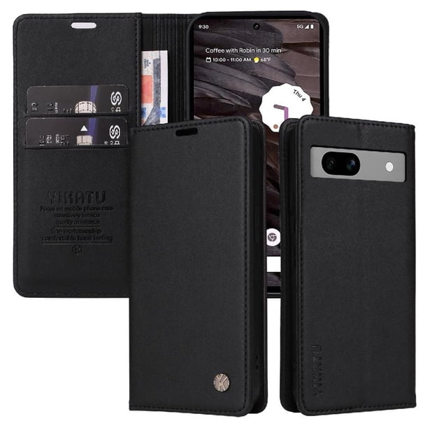 Funda para Google Pixel 7A Estuche de Cuero PU Tipo Cartera con Ranuras para Tarjetas y Cierre Magnético
