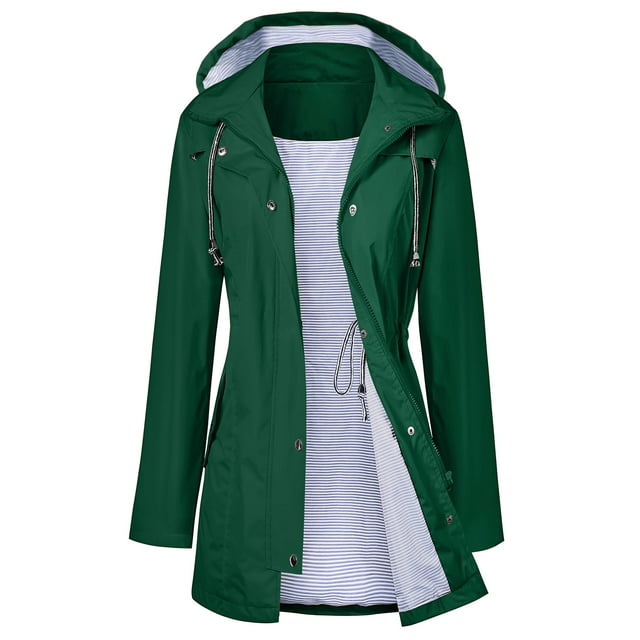 Gabardina impermeable LOMON con capucha larga para mujer