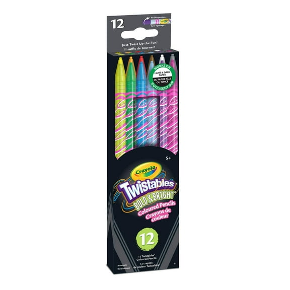 Crayons de couleur Twistables Crayola, jeu de 12