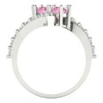 thumbnail image 4 of Solitaire with Accents Engagement Ring for Women - 1.48ct Simulated Pink Diamond in 14K White Gold Promise Ring, 4 of 6