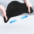thumbnail image 6 of HUISZJ Winter Beanie Hat,Black Warm Knit Cap with Brim Ear Flaps, Outdoor Warm Thermal Knitted Stocking Cap for Women Men, 6 of 10