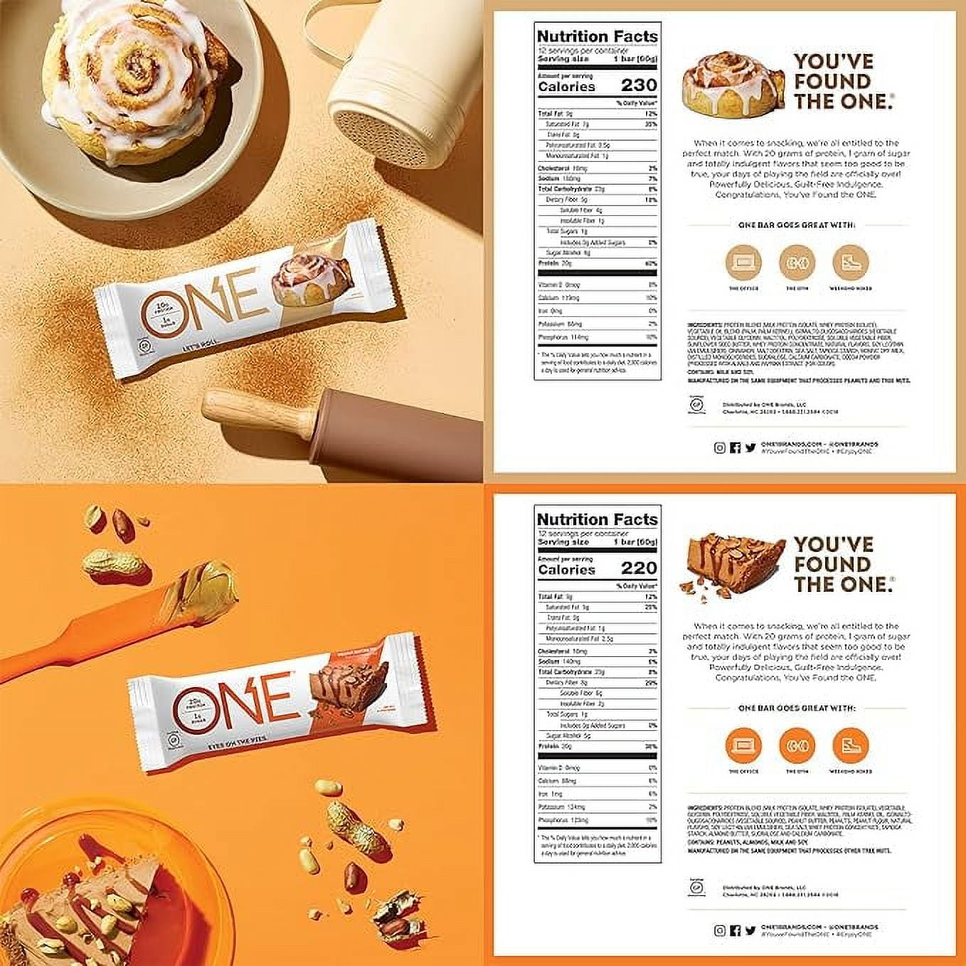 One Protein Bars, Variety Pack Sampler, Gluten Free 20g Protein and Only 1g Sugar, 2.12 oz Bars (10 Pack)