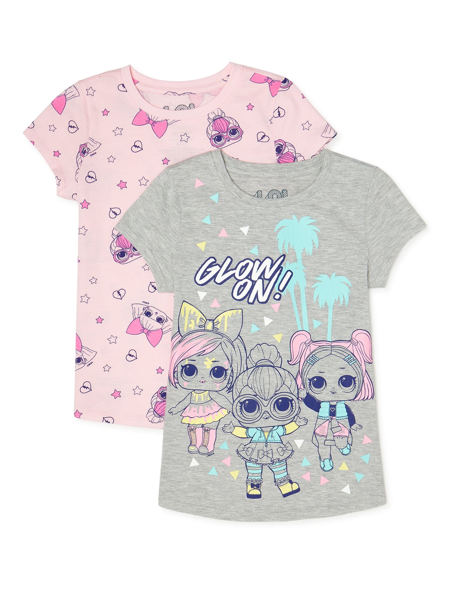 NEW L.O.L Surprise 2-Pack Girls Graphic T-Shirts Choose your Size LOL 